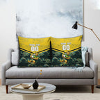Personalised Kangaroos Rugby Pillow Cover Aboriginal Pattern Australia Colors Tribal Sports