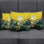 Personalised Kangaroos Rugby Pillow Cover Aboriginal Pattern Australia Colors Tribal Sports