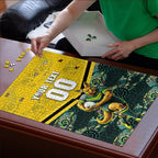 Personalised Kangaroos Rugby Puzzle Aboriginal Pattern Australia Colors Tribal Sports