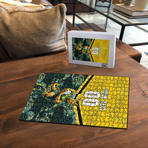 Personalised Kangaroos Rugby Puzzle Aboriginal Pattern Australia Colors Tribal Sports