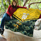 Personalised Kangaroos Rugby Quilt Aboriginal Pattern Australia Colors Tribal Sports
