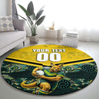 Personalised Kangaroos Rugby Round Carpet Aboriginal Pattern Australia Colors Tribal Sports