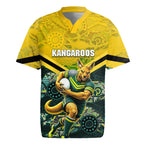 Personalised Kangaroos Rugby Rugby Jersey Aboriginal Pattern Australia Colors Tribal Sports