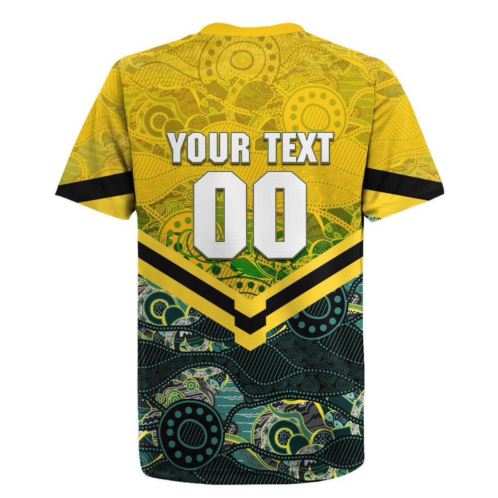 Personalised Kangaroos Rugby Rugby Jersey Aboriginal Pattern Australia Colors Tribal Sports