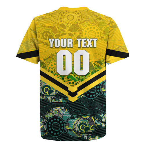Personalised Kangaroos Rugby Rugby Jersey Aboriginal Pattern Australia Colors Tribal Sports