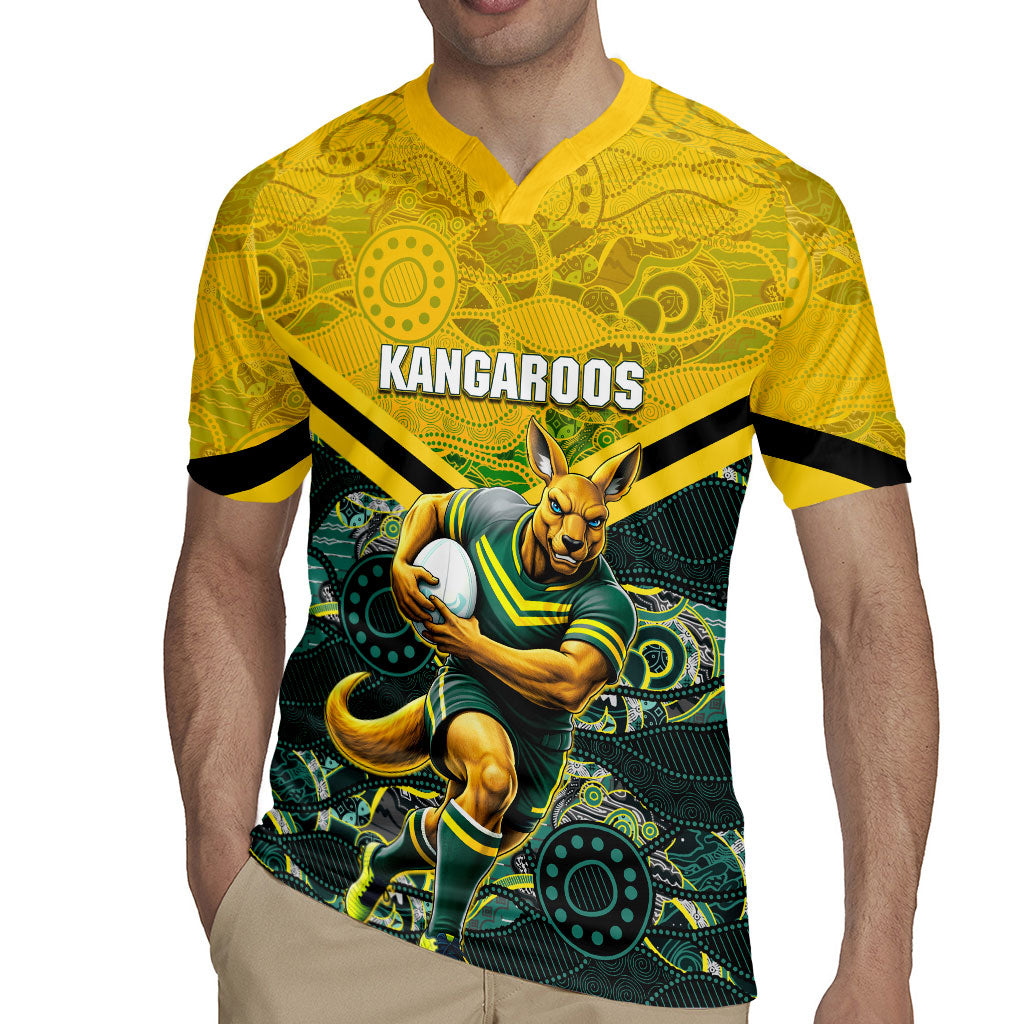Personalised Kangaroos Rugby Rugby Jersey Aboriginal Pattern Australia Colors Tribal Sports