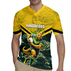 Personalised Kangaroos Rugby Rugby Jersey Aboriginal Pattern Australia Colors Tribal Sports