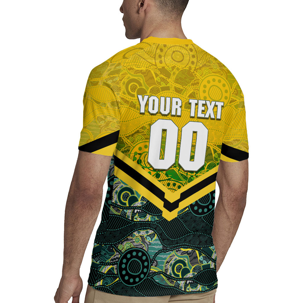 Personalised Kangaroos Rugby Rugby Jersey Aboriginal Pattern Australia Colors Tribal Sports
