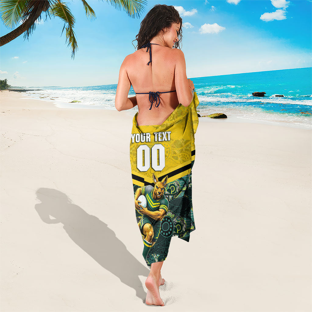 Personalised Kangaroos Rugby Sarong Aboriginal Pattern Australia Colors Tribal Sports