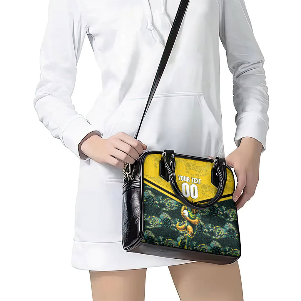 Personalised Kangaroos Rugby Shoulder Handbag Aboriginal Pattern Australia Colors Tribal Sports