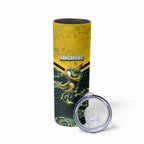 Personalised Kangaroos Rugby Skinny Tumbler Aboriginal Pattern Australia Colors Tribal Sports