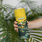 Personalised Kangaroos Rugby Skinny Tumbler Aboriginal Pattern Australia Colors Tribal Sports