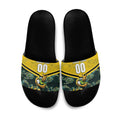 Personalised Kangaroos Rugby Slide Sandals Aboriginal Pattern Australia Colors Tribal Sports