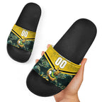 Personalised Kangaroos Rugby Slide Sandals Aboriginal Pattern Australia Colors Tribal Sports