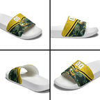 Personalised Kangaroos Rugby Slide Sandals Aboriginal Pattern Australia Colors Tribal Sports