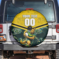 Personalised Kangaroos Rugby Spare Tire Cover Aboriginal Pattern Australia Colors Tribal Sports