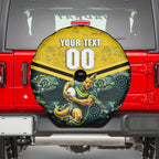 Personalised Kangaroos Rugby Spare Tire Cover Aboriginal Pattern Australia Colors Tribal Sports