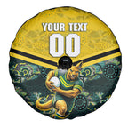 Personalised Kangaroos Rugby Spare Tire Cover Aboriginal Pattern Australia Colors Tribal Sports