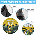 Personalised Kangaroos Rugby Spare Tire Cover Aboriginal Pattern Australia Colors Tribal Sports