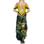Personalised Kangaroos Rugby Summer Maxi Dress Aboriginal Pattern Australia Colors Tribal Sports