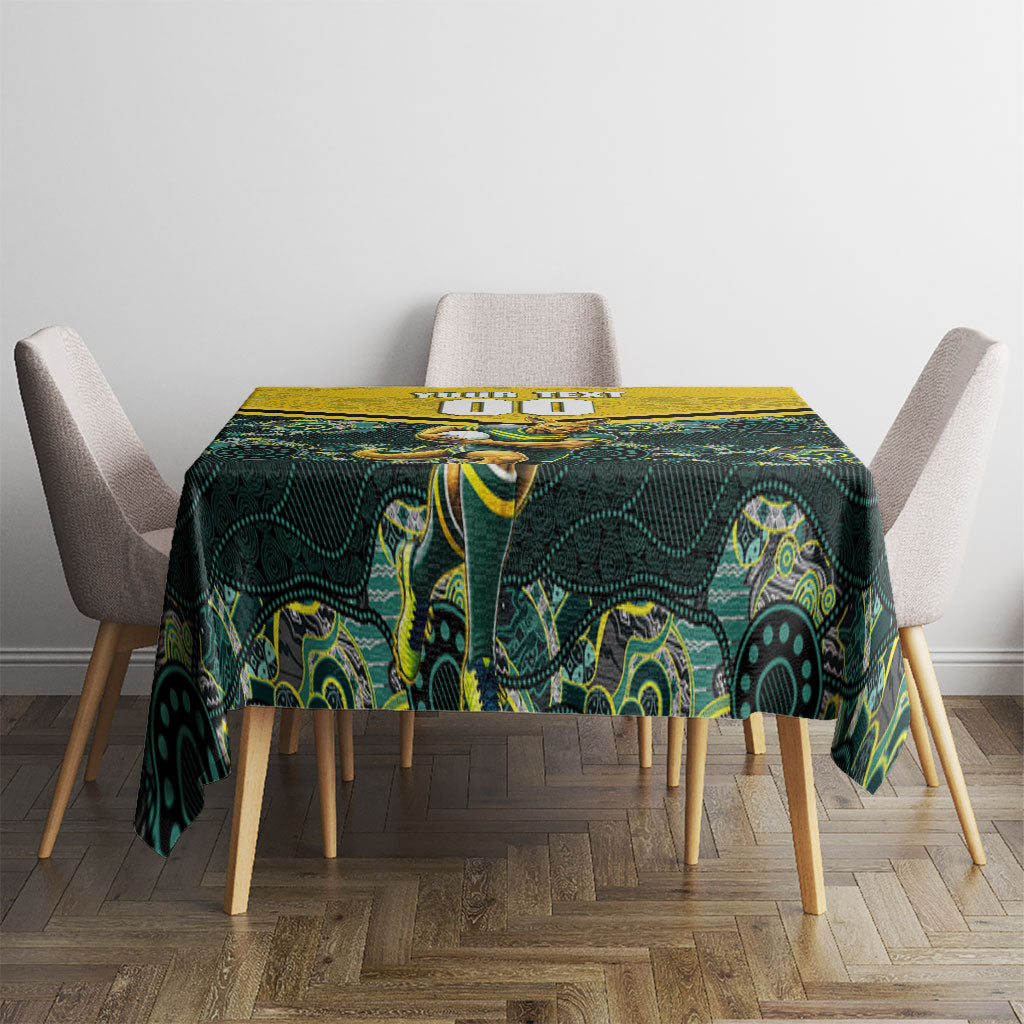 Personalised Kangaroos Rugby Tablecloth Aboriginal Pattern Australia Colors Tribal Sports