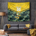 Personalised Kangaroos Rugby Tapestry Aboriginal Pattern Australia Colors Tribal Sports