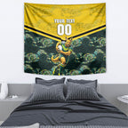 Personalised Kangaroos Rugby Tapestry Aboriginal Pattern Australia Colors Tribal Sports