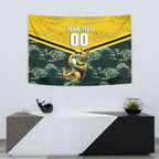 Personalised Kangaroos Rugby Tapestry Aboriginal Pattern Australia Colors Tribal Sports