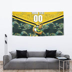 Personalised Kangaroos Rugby Tapestry Aboriginal Pattern Australia Colors Tribal Sports