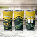 Personalised Kangaroos Rugby Tumbler Cup Aboriginal Pattern Australia Colors Tribal Sports