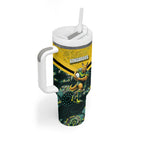 Personalised Kangaroos Rugby Tumbler With Handle Aboriginal Pattern Australia Colors Tribal Sports