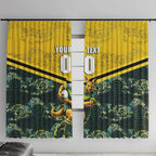 Personalised Kangaroos Rugby Window Curtain Aboriginal Pattern Australia Colors Tribal Sports