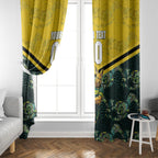 Personalised Kangaroos Rugby Window Curtain Aboriginal Pattern Australia Colors Tribal Sports