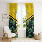 Personalised Kangaroos Rugby Window Curtain Aboriginal Pattern Australia Colors Tribal Sports