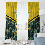 Personalised Kangaroos Rugby Window Curtain Aboriginal Pattern Australia Colors Tribal Sports