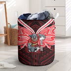 Custom Dolphins Laundry Basket Dolphin Warrior Polynesia Islander Rugby Mascot