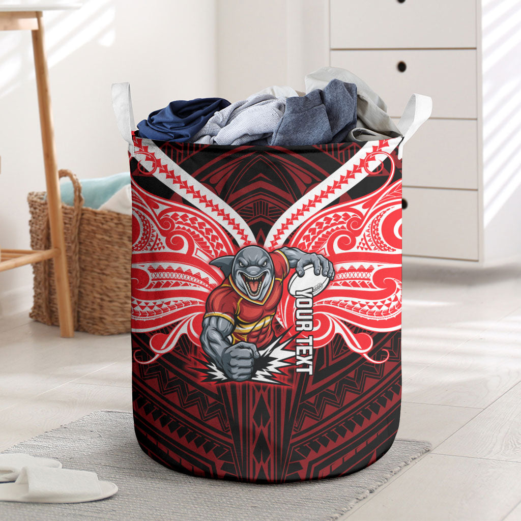 Custom Dolphins Laundry Basket Dolphin Warrior Polynesia Islander Rugby Mascot