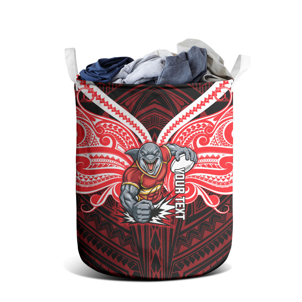 Custom Dolphins Laundry Basket Dolphin Warrior Polynesia Islander Rugby Mascot