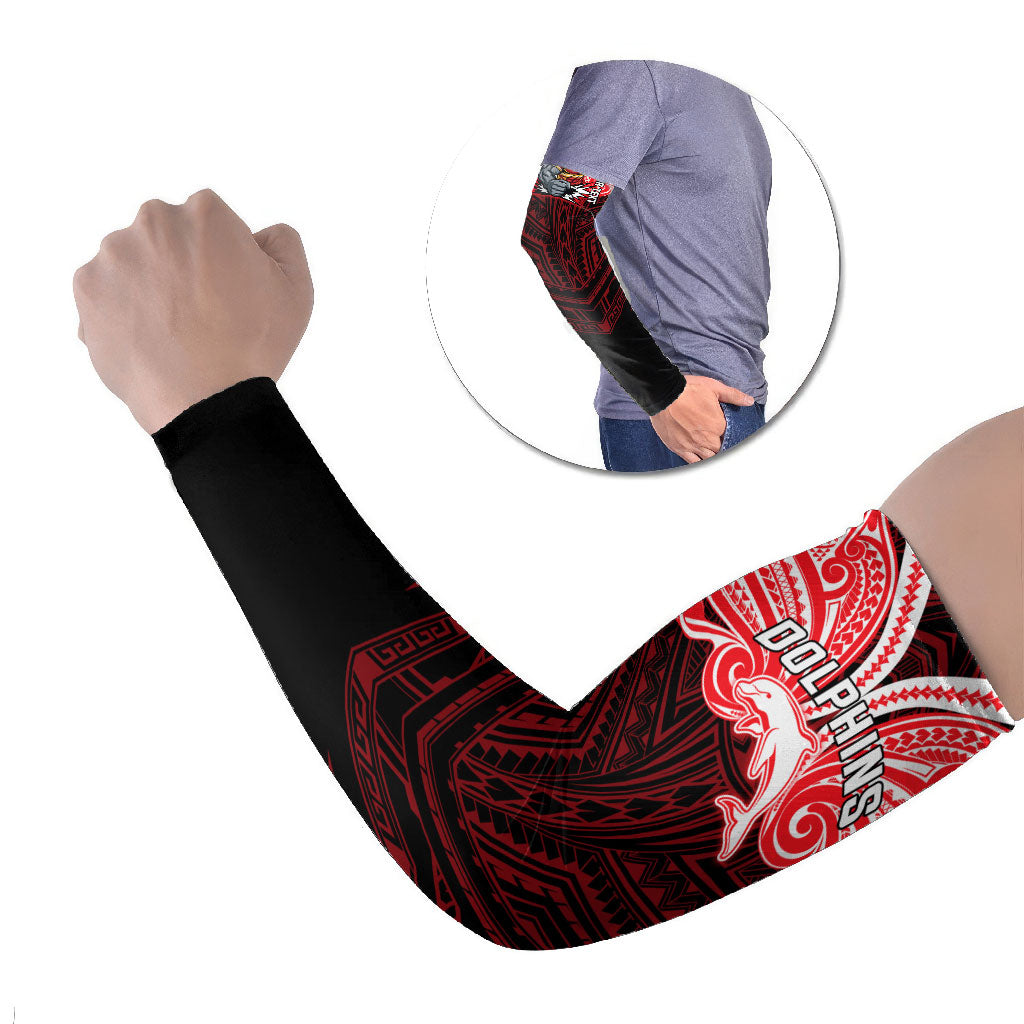 Custom Dolphins Arm Sleeves Dolphin Warrior Polynesia Islander Rugby Mascot