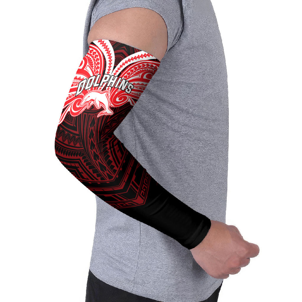 Custom Dolphins Arm Sleeves Dolphin Warrior Polynesia Islander Rugby Mascot