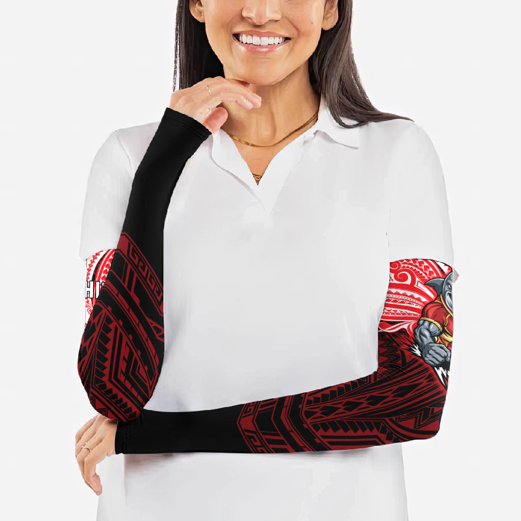 Custom Dolphins Arm Sleeves Dolphin Warrior Polynesia Islander Rugby Mascot