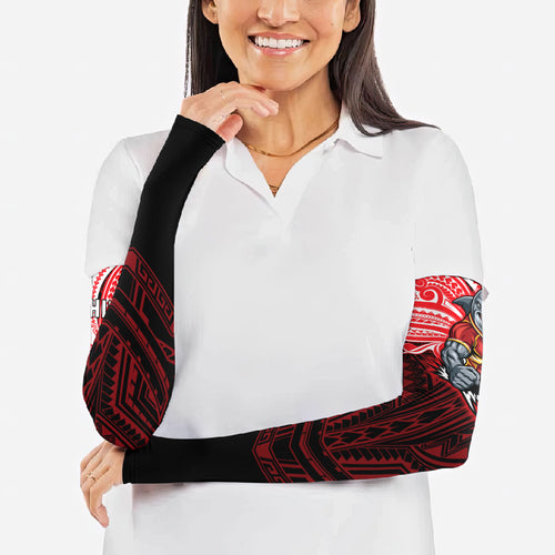 Custom Dolphins Arm Sleeves Dolphin Warrior Polynesia Islander Rugby Mascot