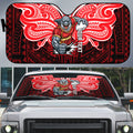 Custom Dolphins Auto Sun Shade Dolphin Warrior Polynesia Islander Rugby Mascot