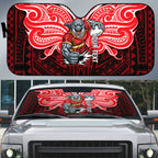 Custom Dolphins Auto Sun Shade Dolphin Warrior Polynesia Islander Rugby Mascot