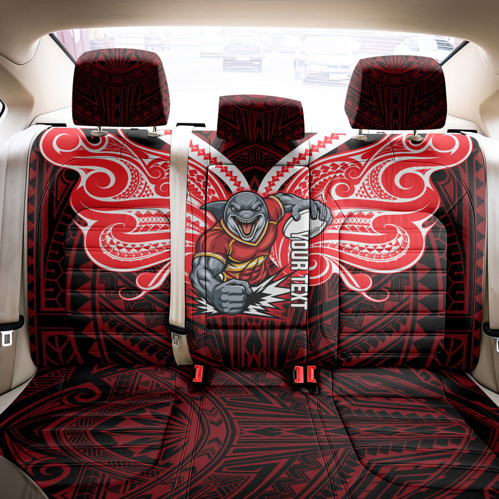 Custom Dolphins Back Car Seat Cover Dolphin Warrior Polynesia Islander Rugby Mascot
