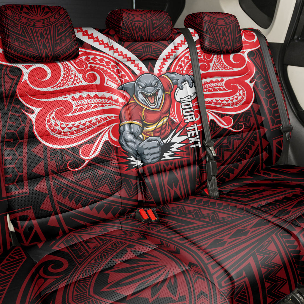 Custom Dolphins Back Car Seat Cover Dolphin Warrior Polynesia Islander Rugby Mascot