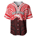 Custom Dolphins Baseball Jersey Dolphin Warrior Polynesia Islander Rugby Mascot