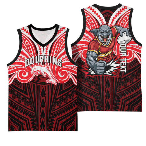 Custom Dolphins Basketball Jersey Dolphin Warrior Polynesia Islander Rugby Mascot
