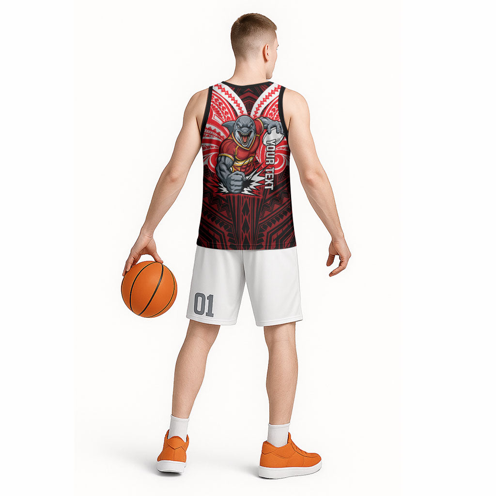 Custom Dolphins Basketball Jersey Dolphin Warrior Polynesia Islander Rugby Mascot