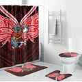 Custom Dolphins Bathroom Set Dolphin Warrior Polynesia Islander Rugby Mascot